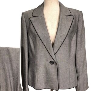 Le Suit Pant Set Women 14 Black White Island Escape Career 2pc Pantsuit